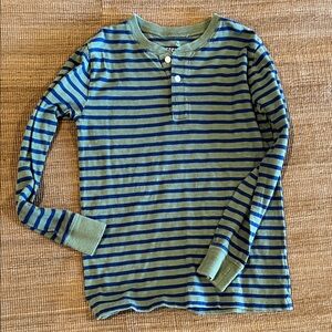 Crewcuts Green and Blue Striped Long Sleeve Tee